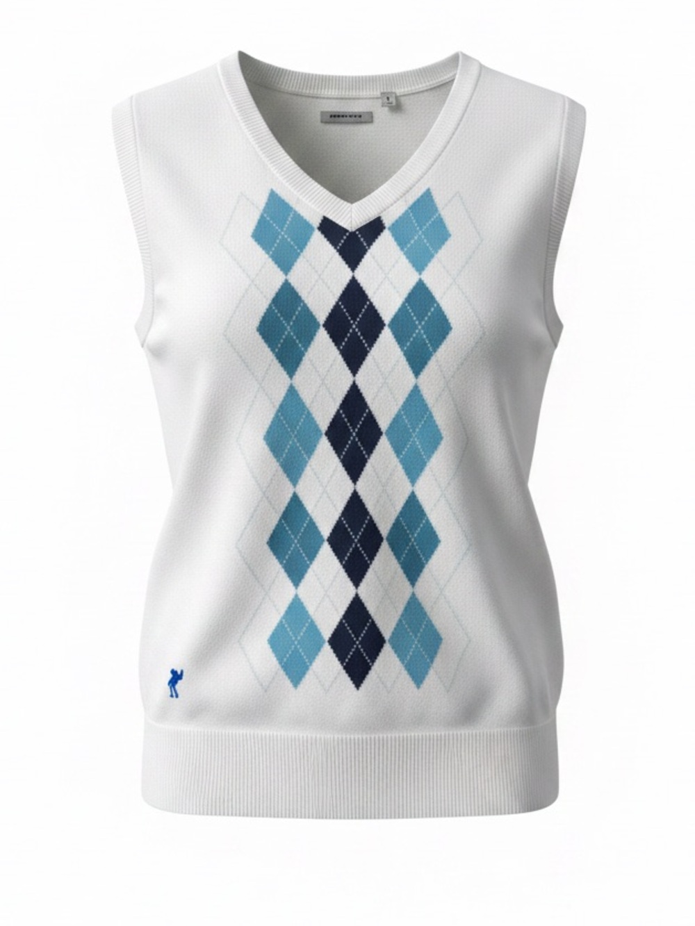 Ashworth womens White Argyle V-Neck Golf Sweater Vest size M
